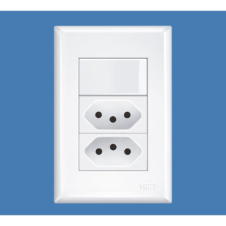 Interruptor-Simples-16A-250V-e-2-Tomadas-2P-T-10A-250V-Evidence Interruptor-Simples-16A-250V-e-2-Tomadas-2P-T-10A-250V-Evidence