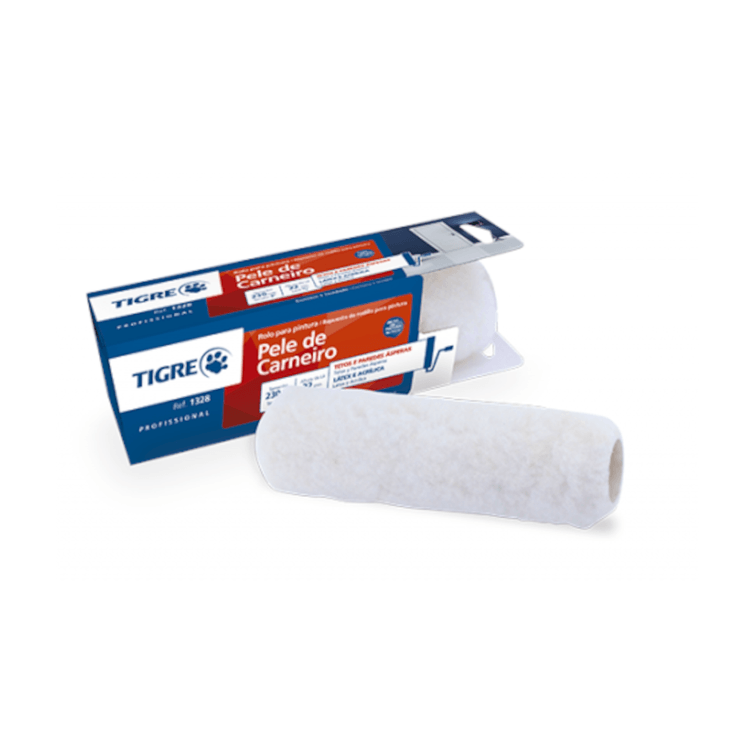 Rolo-Pele-de-Carneiro-230mm-C-Suporte-Ref.-1326-Tigre Rolo-Pele-de-Carneiro-230mm-C-Suporte-Ref.-1326-Tigre