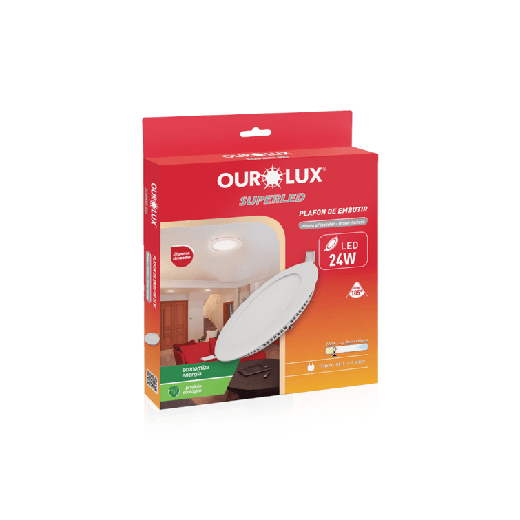 Plafon-Led-Caixa-Embutir-Redondo-24W-2700K-Ourolux Plafon-Led-Caixa-Embutir-Redondo-24W-2700K-Ourolux