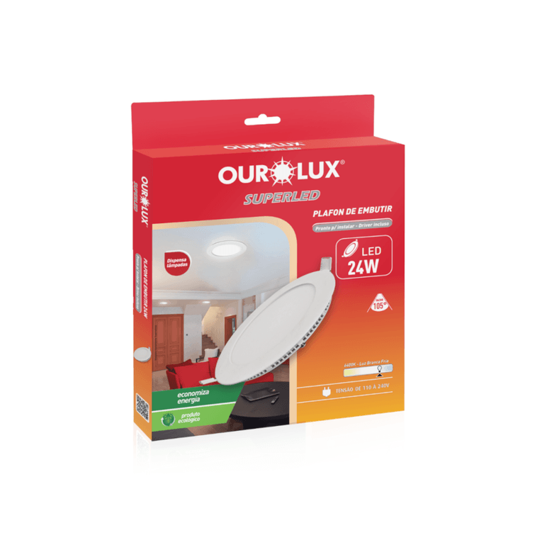 Plafon-Led-Caixa-Embutir-Redondo-24W-6400K-Ourolux Plafon-Led-Caixa-Embutir-Redondo-24W-6400K-Ourolux