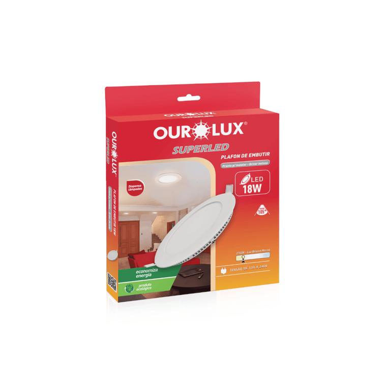 Plafon-Led-Caixa-Embutir-Redondo-18W-2700K-Ourolux Plafon-Led-Caixa-Embutir-Redondo-18W-2700K-Ourolux