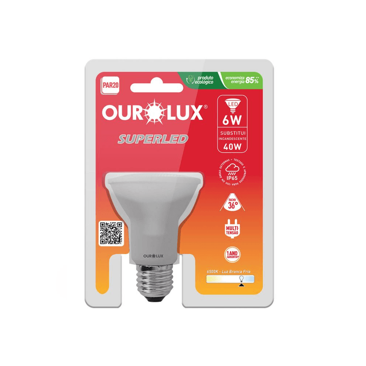Lampada-Superled-Par20-Colors-6W-6500K-Bivolt-Ourolux Lampada-Superled-Par20-Colors-6W-6500K-Bivolt-Ourolux
