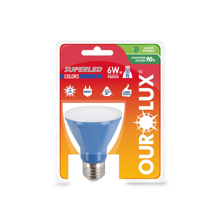 Lampada-Superled-Par20-Colors-6W-Azul-Bivolt-Ourolux Lampada-Superled-Par20-Colors-6W-Azul-Bivolt-Ourolux