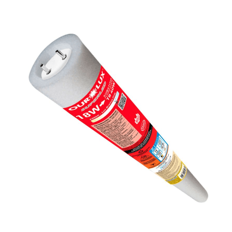 Lampada-Tube-T8-Glass-18W-6500K-Ourolux Lampada-Tube-T8-Glass-18W-6500K-Ourolux