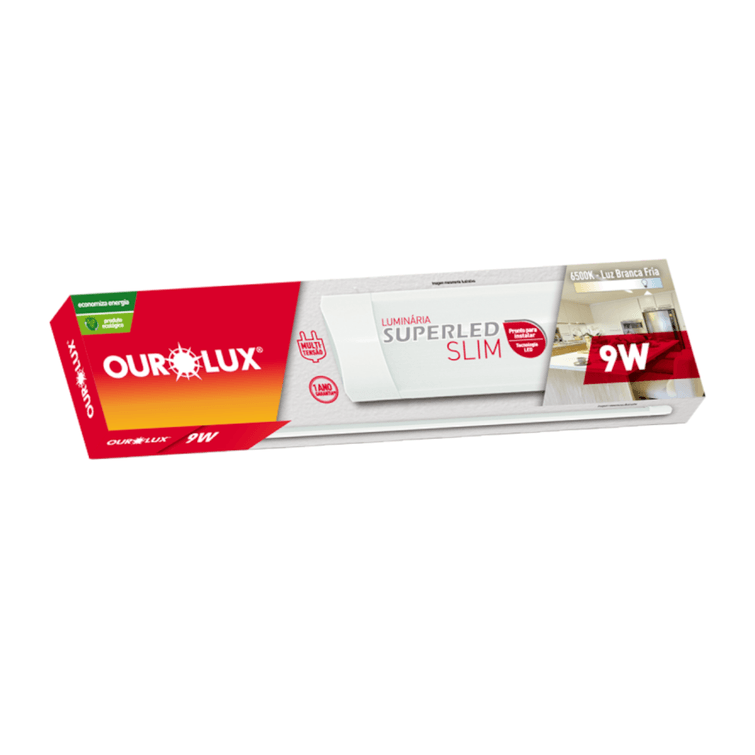 Luminaria-Superled-Slim-30cm-9W-6500K-Bivolt-Ourolux Luminaria-Superled-Slim-30cm-9W-6500K-Bivolt-Ourolux