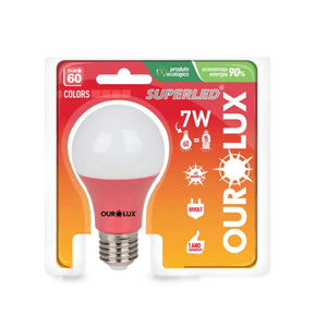Lampada-Superled-Ouro-60-Colors-7W-Vermelho-Ourolux